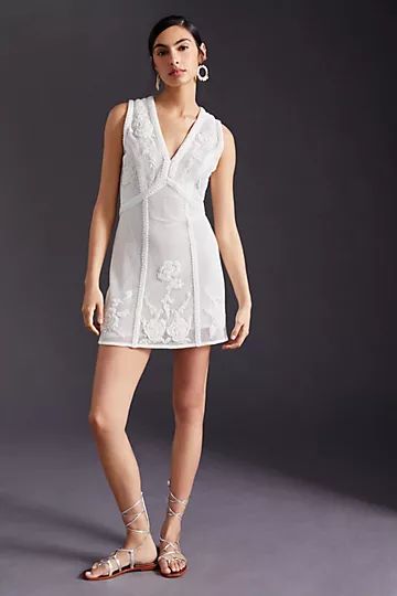 Not So Serious by Pallavi Mohan Deep-V Mini Dress | Anthropologie (US)