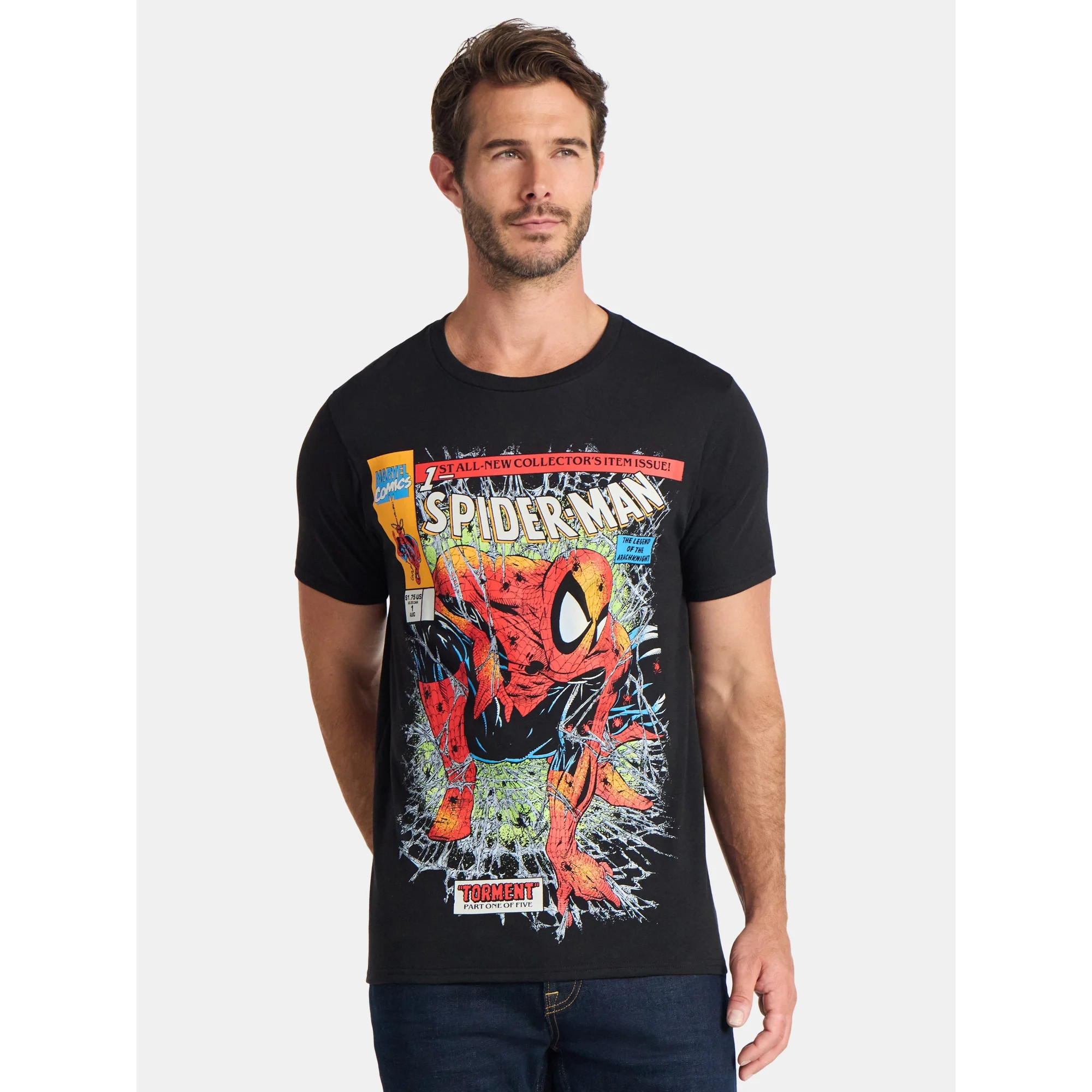 Spider-Man Men's and Big Men's Spidey Crawl Graphic Tee, Sizes S-3XL | Walmart (US)