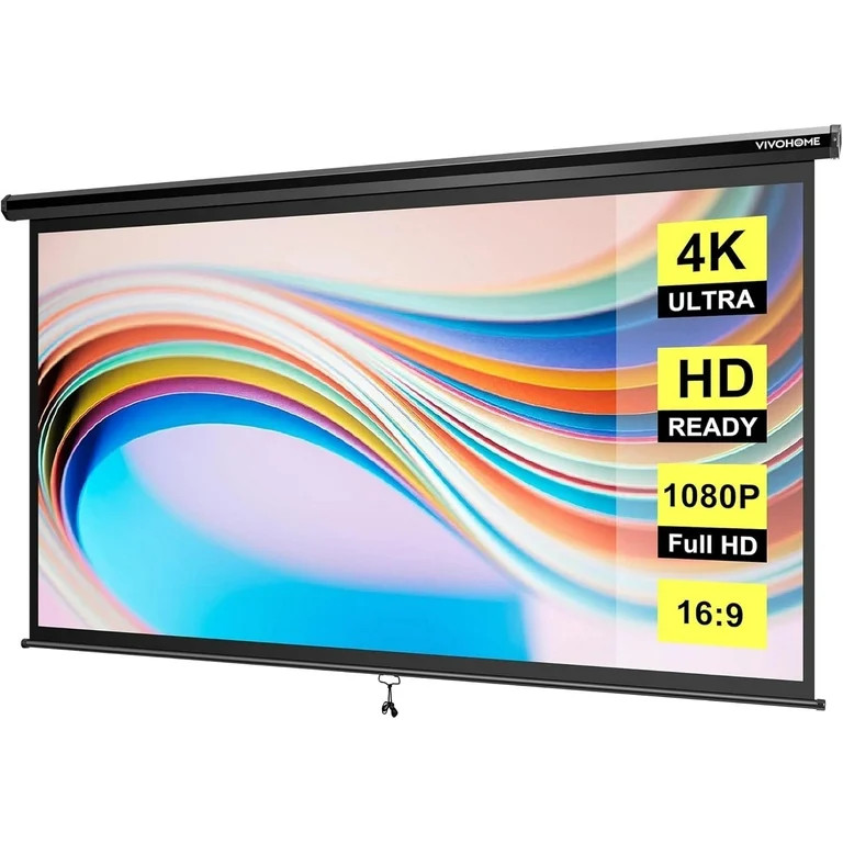 SPECSTAR 80 inch Manual Pull Down Projector Screen, 16:9 HD Retractable Projector Screens for Mov... | Walmart (US)