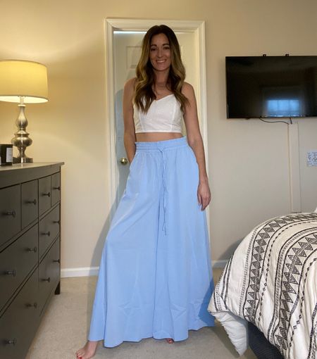 Amazon wide leg pants with pockets. Wearing a medium. Long enough for this 5’7” gal. Pockets. Not see through. Under $25!! Target white tank top and target sandals. Cute summer Kate spade knock off dupe handbag is under $15 right now in a ton of colors!

#LTKFestival #LTKitbag #LTKfindsunder50