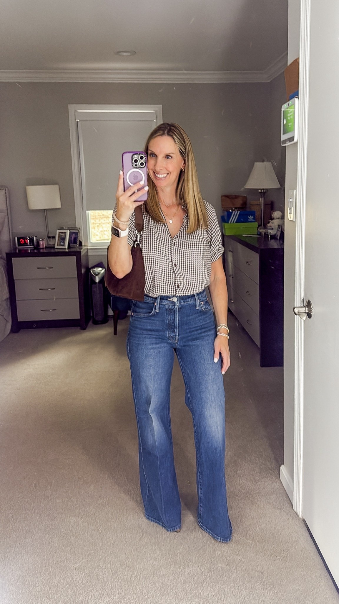 A Fall look here with a gingham top and a pair of Mother Tomcat Roller Skimp (petite version)


#LTKOver40 #LTKPetite