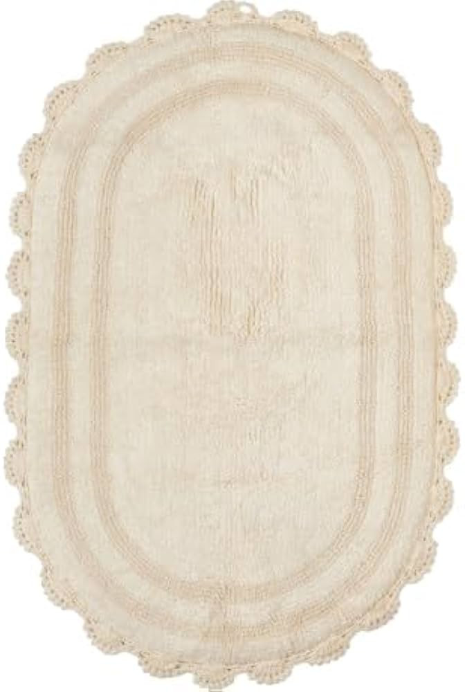 Crochet Oval Bathroom Rug (21x34 Inches) - Soft, Absorbent, Reversible, & Washable Oval Bath Mat ... | Amazon (US)