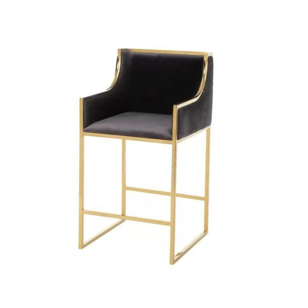 Ivanne Velvet Counter 26" Bar Stool | Wayfair North America