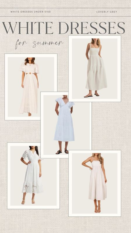 White dresses under $150. Gorgeous dresses perfect for a summer event or brunch with friends. Loverly Grey, white dress 

#LTKSeasonal #LTKBeauty #LTKStyleTip