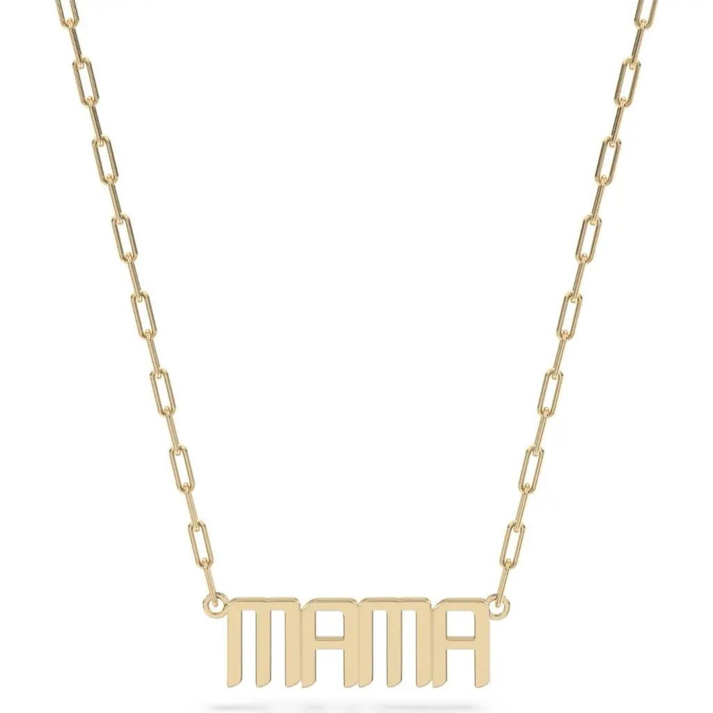 Leni James The Signature Mama Nameplate Necklace in Gold at Nordstrom, Size 17 | Nordstrom