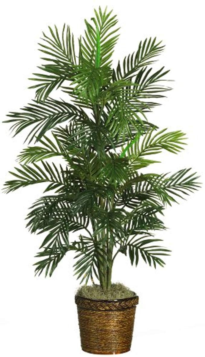 Nearly Natural 5263-03 Areca Palm Decorative Silk Tree with Basket, 4-Feet, Green | Amazon (US)