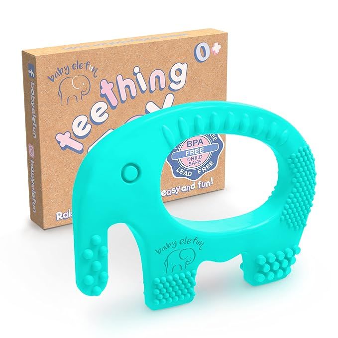 BABY ELEFUN Teething Toy Ring, Easy to Hold BPA Free Silicone Teethers With Gift Christmas Stocki... | Amazon (US)