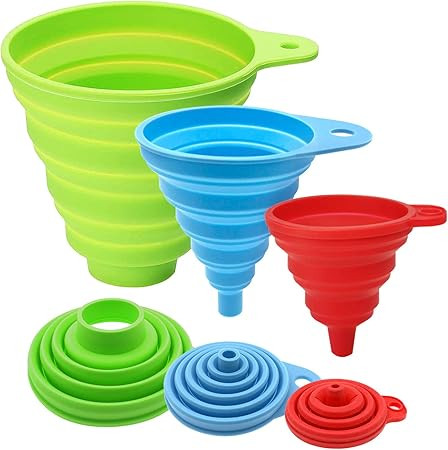 Kitchen Funnel, Funnels for Kitchen Use, Food Grade Silicone Collapsible Funnel, Funnels for Fill... | Amazon (US)