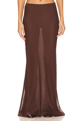 LIONESS Endless Maxi Skirt in Chocolate from Revolve.com | Revolve Clothing (Global)