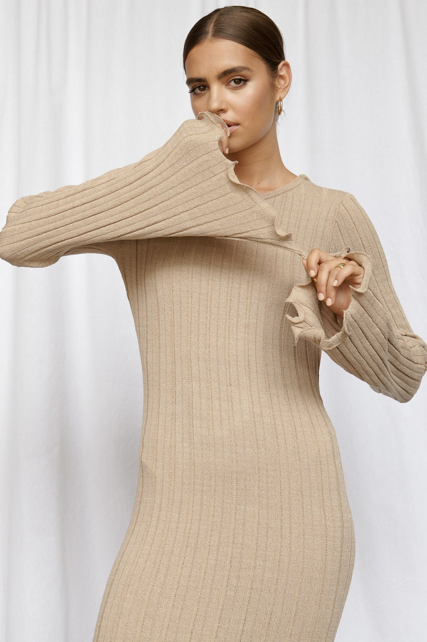 BAHA LONG SLEEVE DRESS - TOFFEE | SNDYS (global)