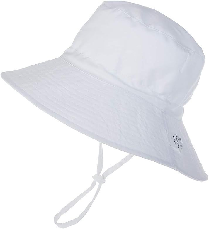 Baby Girls UPF 50+ UV Ray Sun Protection Wide Brim Baby Sun Hat,Toddler Beach Hat | Amazon (US)