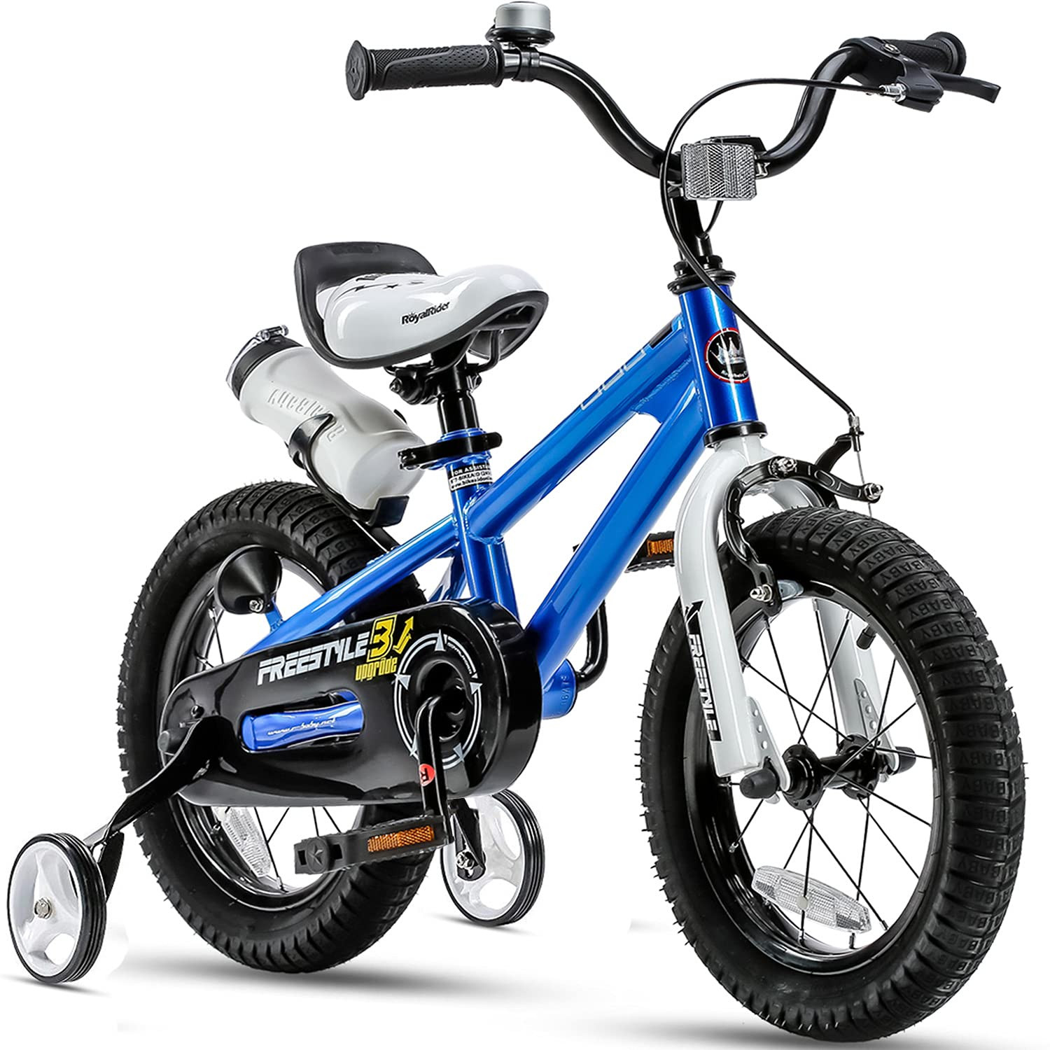 RoyalBaby Kids Bike Boys Girls Freestyle Bicycle 12 14 16 Inch with Training Wheels, 16 18 20 with K | Amazon (US)