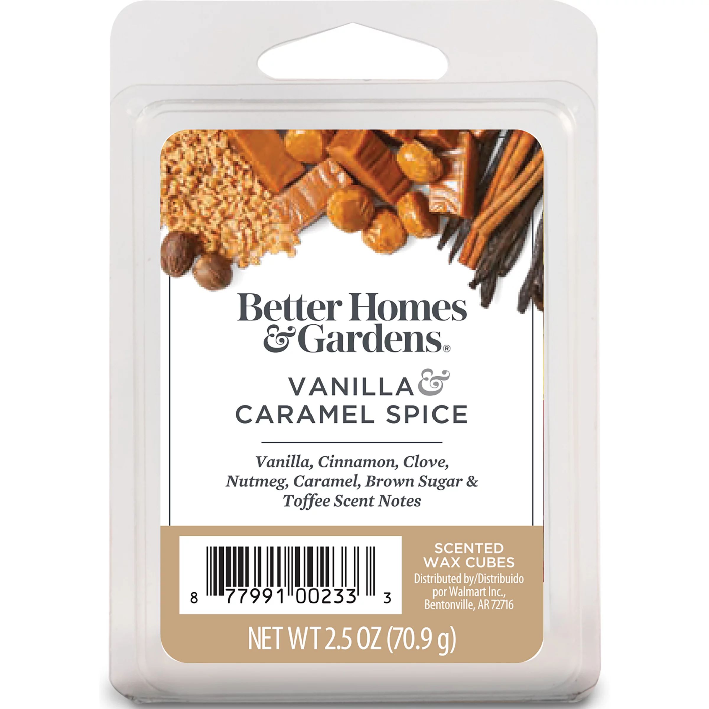 Vanilla Caramel Spice Scented Wax Melts, Better Homes & Gardens, 2.5 oz (1-Pack) - Walmart.com | Walmart (US)