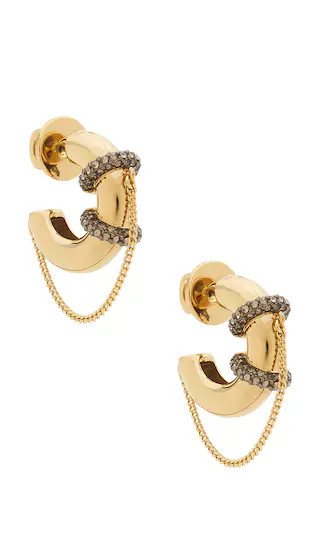 Molly Hoops Earring in Gold, Hematite, & Crystal | Revolve Clothing (Global)