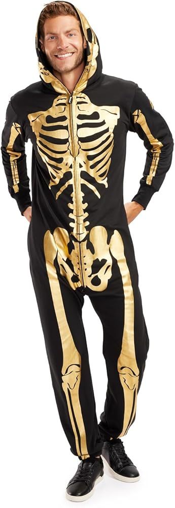 Tipsy Elves Halloween Skeleton Costume for Men - Comfy Easy Adult Onesie Jumpsuit - Front and Bac... | Amazon (US)