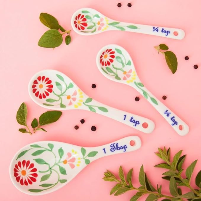 Spring Flowers Ceramic Measuring Spoons | Amazon (US)