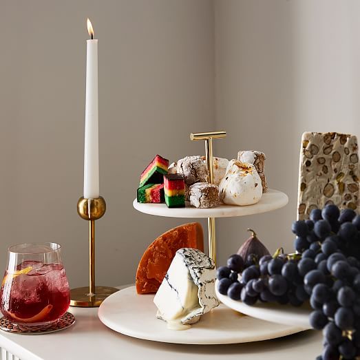 Marble & Brass 2-Tier Cake Stand | West Elm (US)
