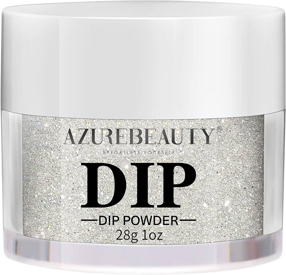 AZUREBEAUTY Nail Dip Powder Silver Glitter Color, Dipping Powder French Nail Art Starter Manicure... | Amazon (US)