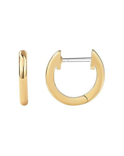 PAVOI Huggie Earrings for Women, 14K Gold Plated, Yellow Gold, Size 12 | Amazon (US)
