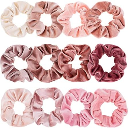 Whaline 6 Big Hair Scrunchies Velvet Elastics Large Hair Bobble Scrunchy Hair Bands Women Soft Hair  | Amazon (US)