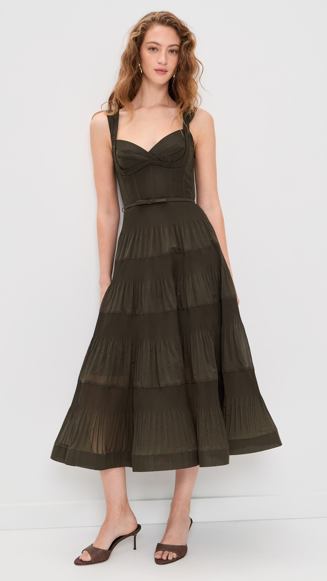 Pleated Draped Midi Dress | Shopbop