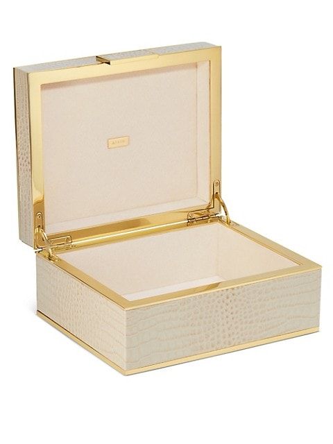 Classic Crocodile-Embossed Leather Jewelry Box | Saks Fifth Avenue