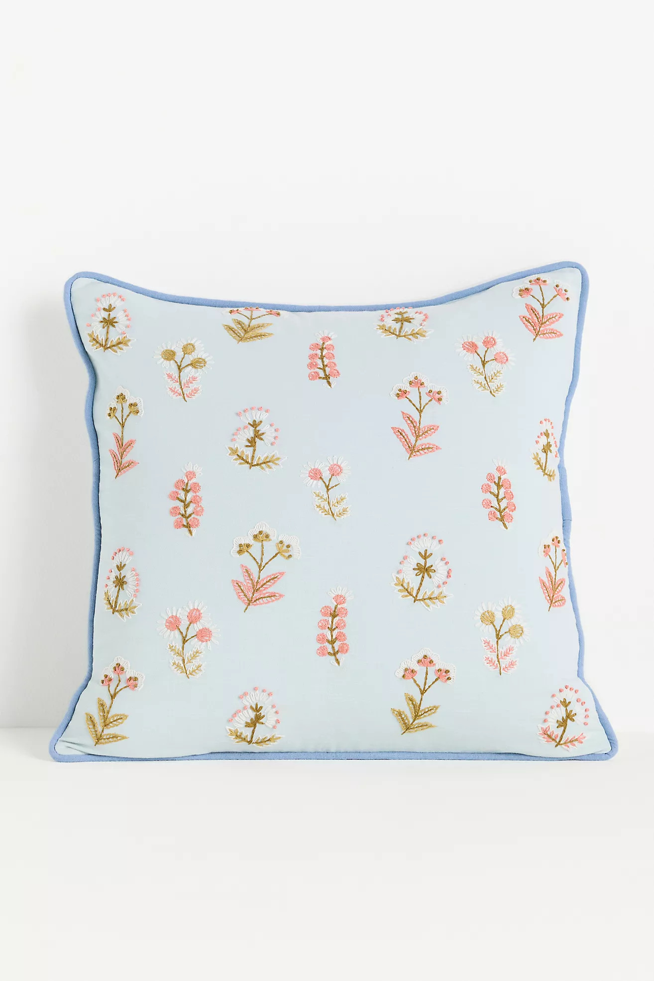 Rosalie Cotton Embroidered Floral Pillow | Anthropologie (US)