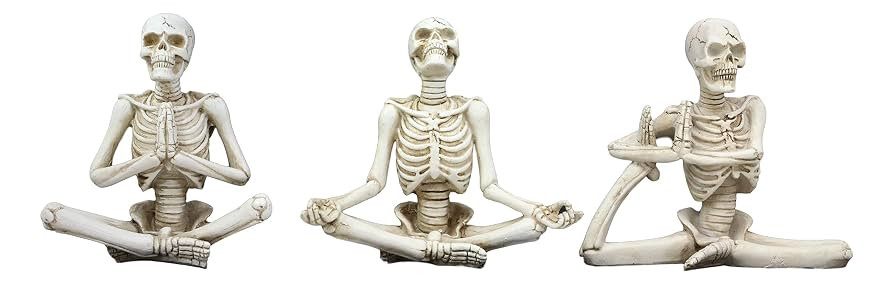 Ebros Set of 3 Whimsical Namaste Meditating Yoga Skeletons Trio Figurines 5.5" Tall Ossuary Macab... | Amazon (US)