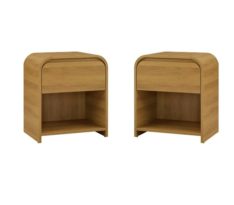 (2 pack) Better Homes & Gardens Juliet Nightstand with USB, Light Honey Finish | Walmart (US)