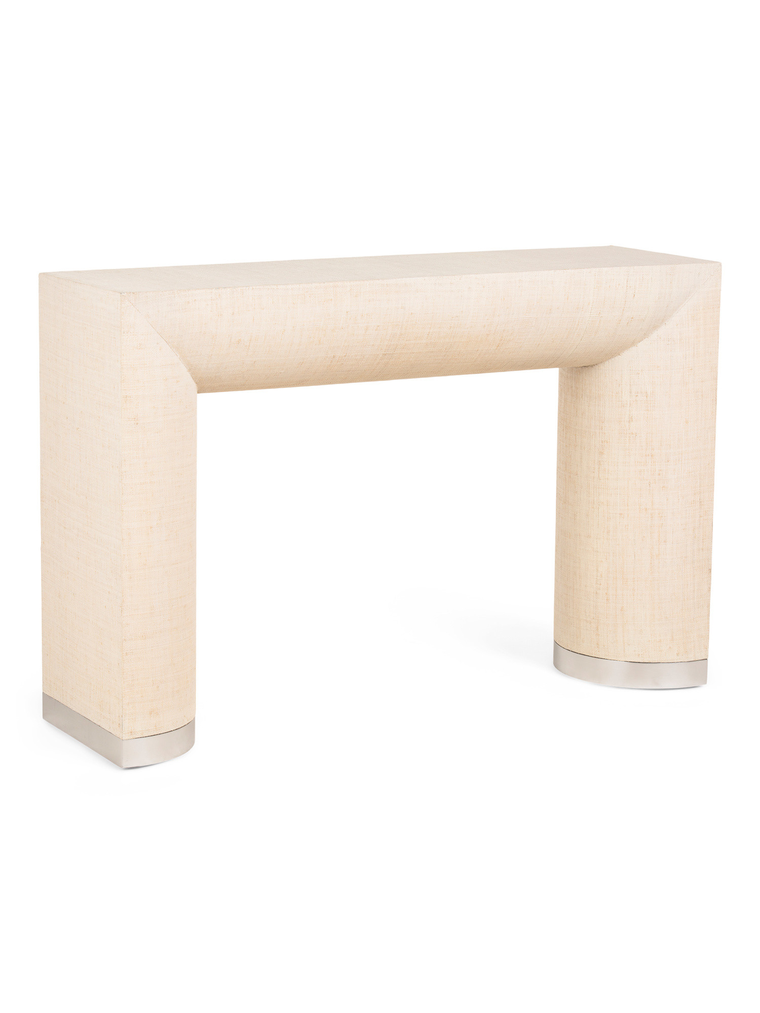 32x48x14 Stella Raffia Nickel Base Console Table | TJ Maxx