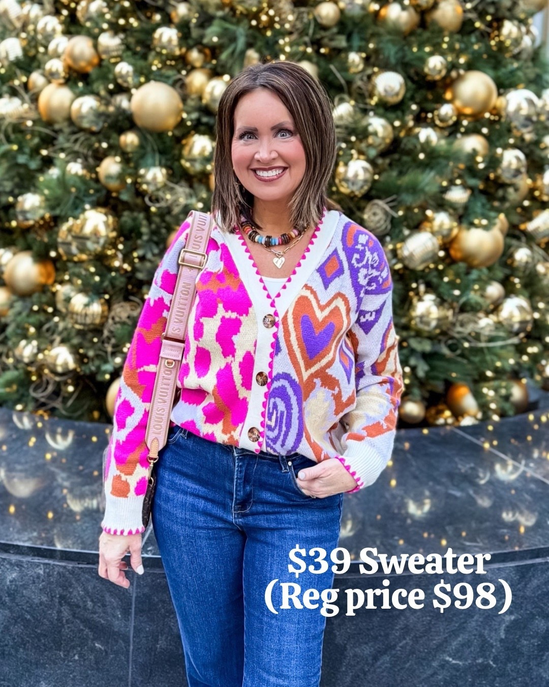Sweater runs big! Size down 

Use code LAURA on my jewelry 

#LTKSaleAlert #LTKSeasonal #LTKOver40