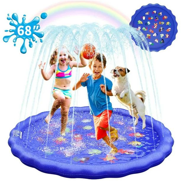 Splash Pad Sprinkler for Kids Toddlers 68" Splash Water Pad,Outdoor Swimming Pool Splash Play Mat... | Walmart (US)