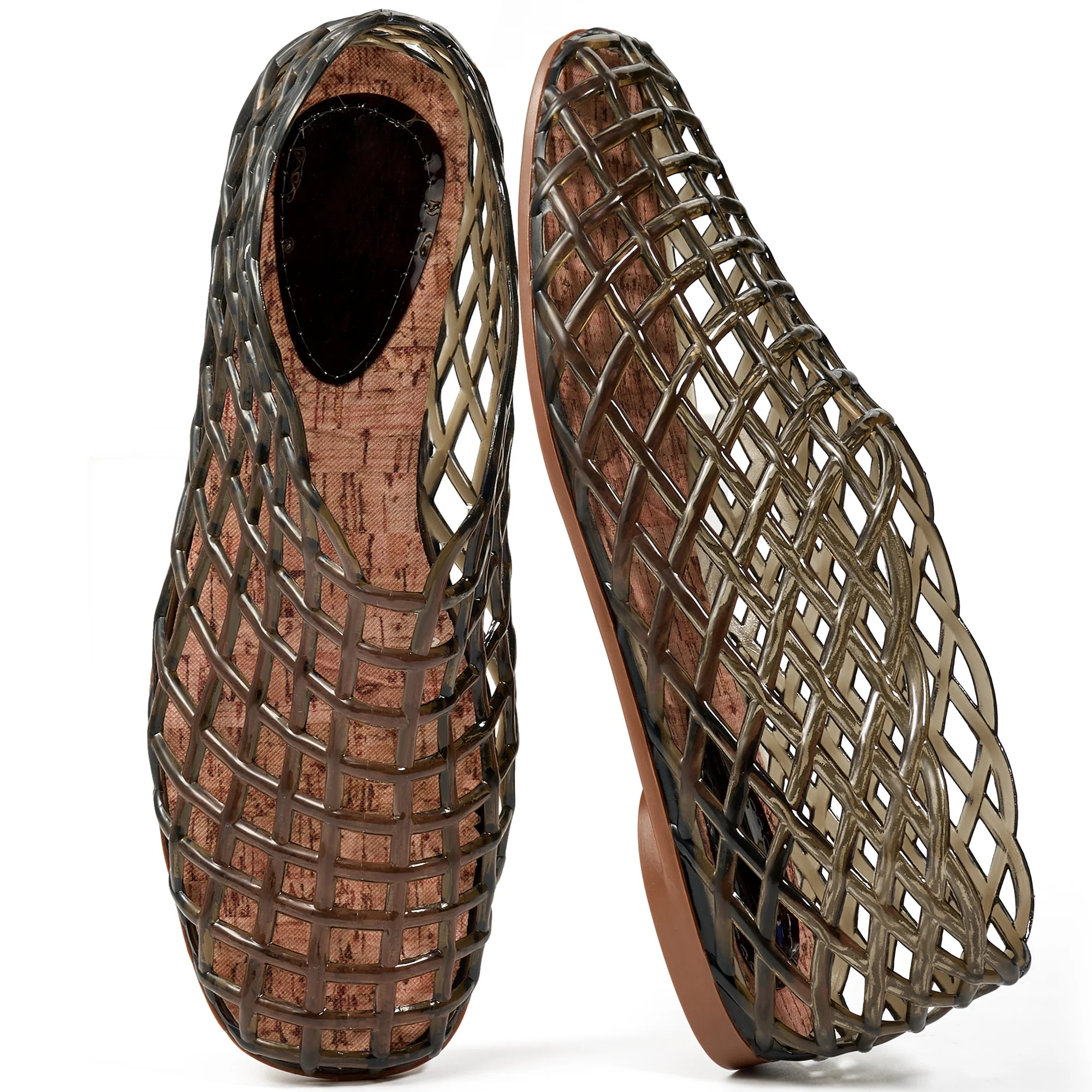 Ecetana Women's Jelly Sandals Mesh Flats Breathable Clear Hollow Jelly Shoes for Women | Walmart (US)