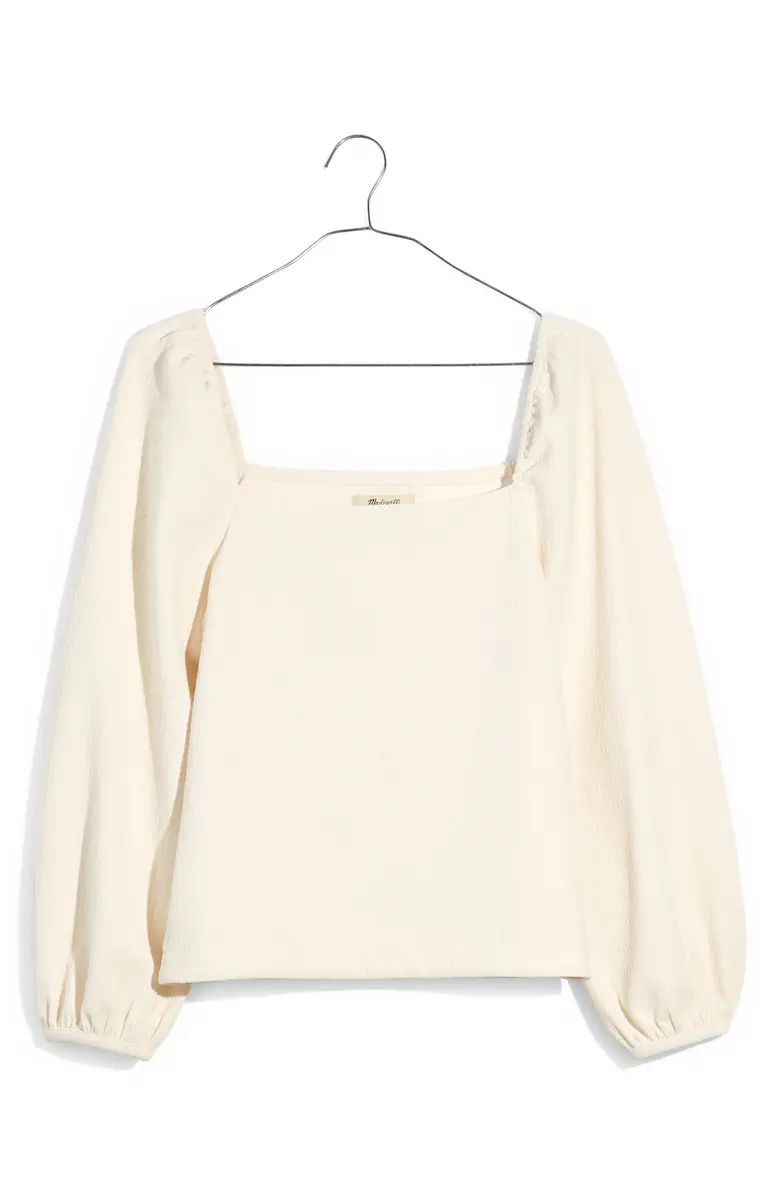 Madewell Crepe Square Neck Puff Sleeve Top | Nordstrom | Nordstrom