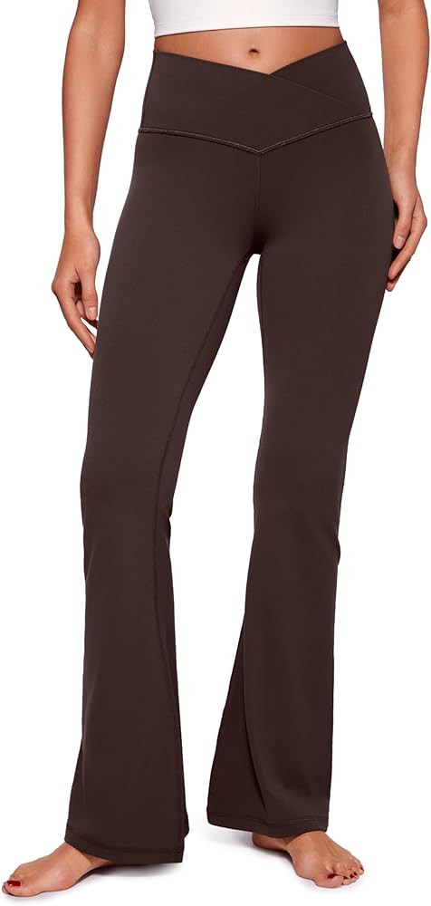 CRZ YOGA Butterluxe Crossover Flare Leggings 29''/31''/33" - High Waist V Cross Bootcut Bell Bott... | Amazon (US)
