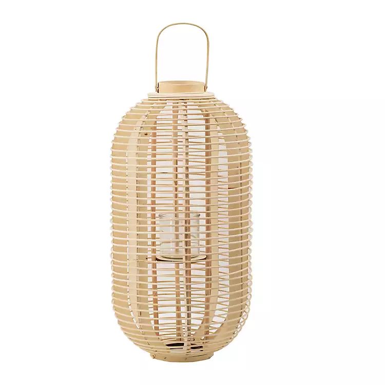 Open Weave Rattan Lantern with Handles | Kirkland's Home