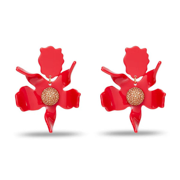 SCARLET CRYSTAL LILY EARRINGS | LELE SADOUGHI