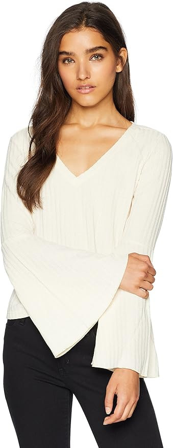 Jack by BB Dakota Junior's Irish Goodbye Rib Knit Bell Sleeve Top, Ivory, Extra Small | Amazon (US)