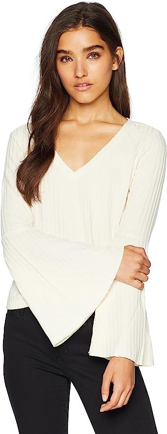 Jack by BB Dakota Junior's Irish Goodbye Rib Knit Bell Sleeve Top, Ivory, Extra Small | Amazon (US)