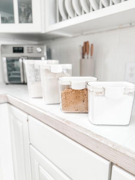 AMAZON FIND! Canister to organize your flower, sugar, brown sugar, etc. The brown sugar has a terra-cotta stone that keeps the brown sugar from drying out! Much better than having the bag dumped over in the pantry.

#LTKfindsunder50 #LTKhome #LTKSeasonal