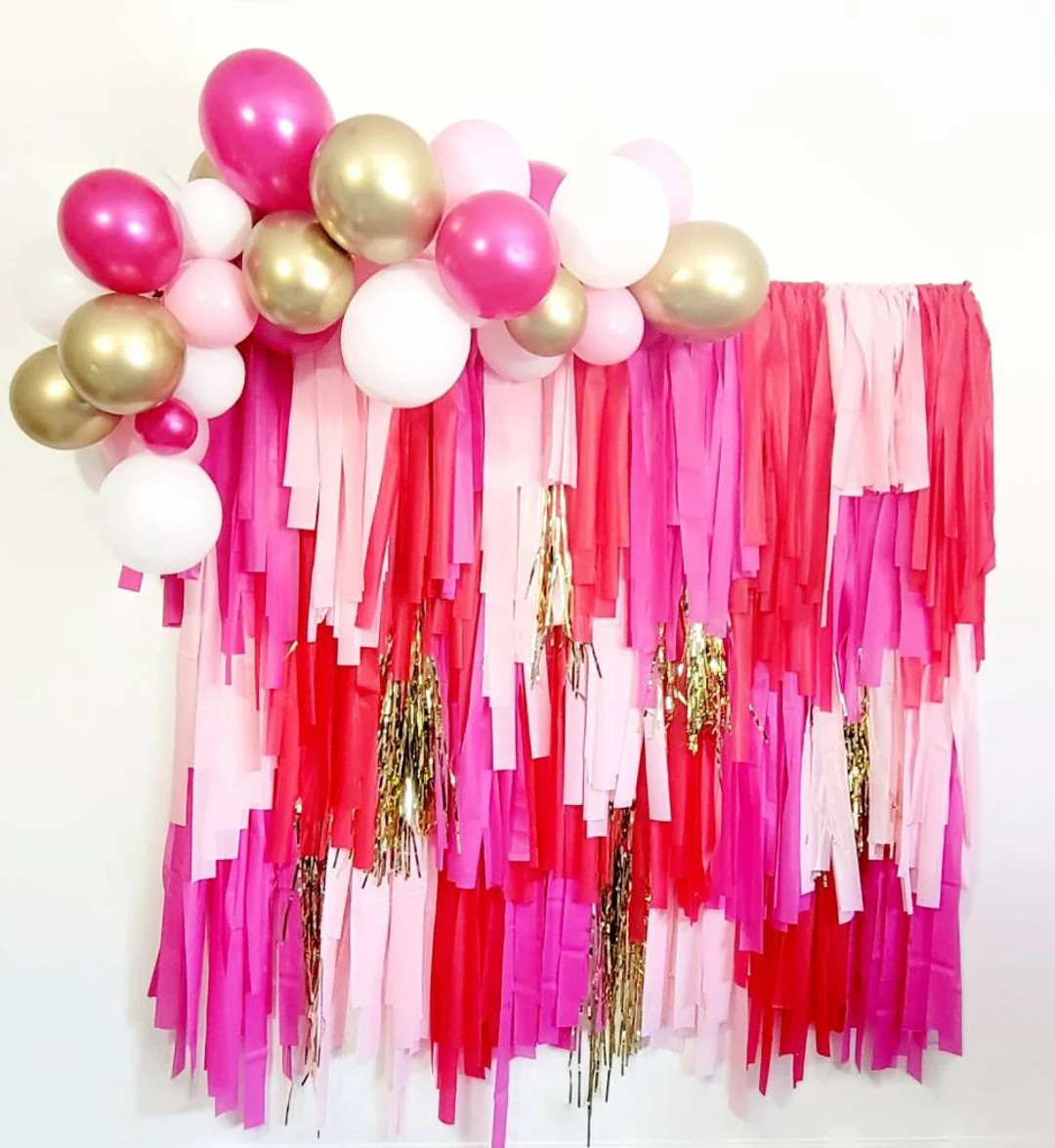 Valentines Day Backdrop,fringe Backdrop,plastic Tablecloth Backdrop,bachelorette Party Decoration... | Etsy (US)