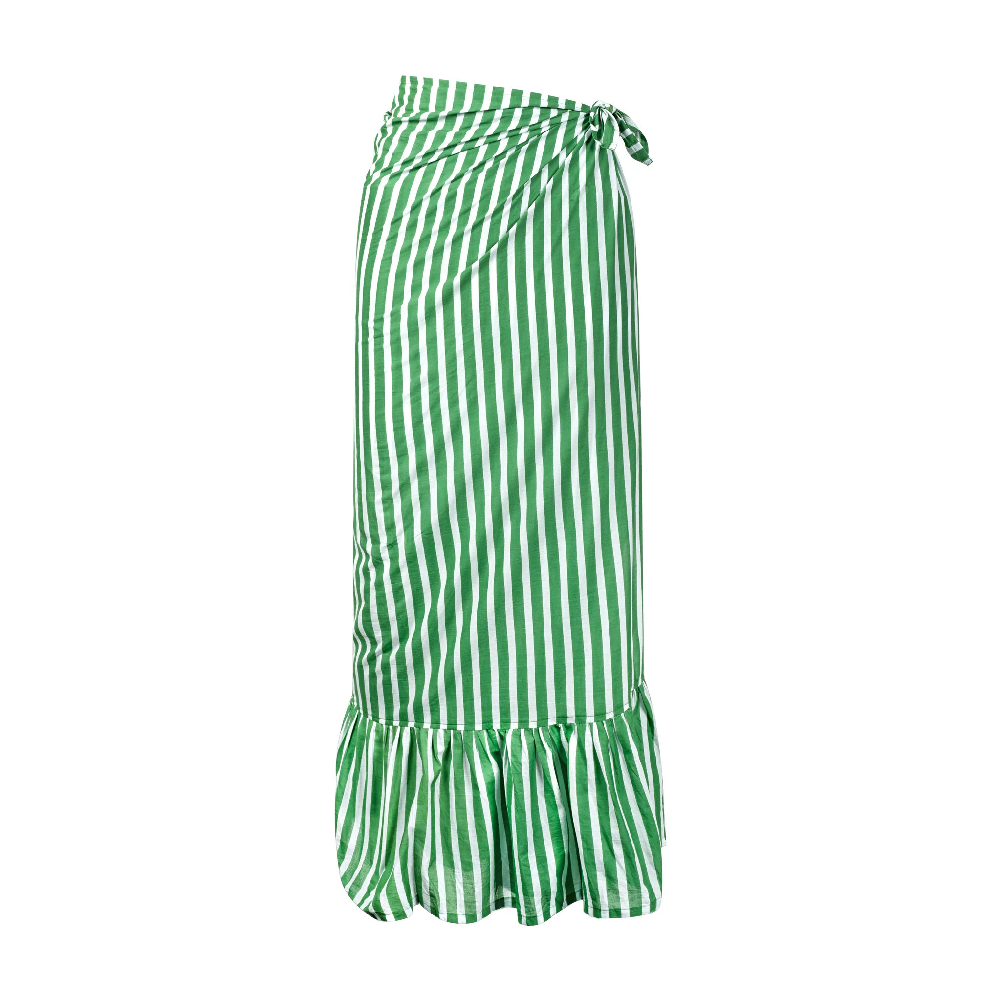 Green and White Stripe Vienna Sarong | Sunshine Tienda