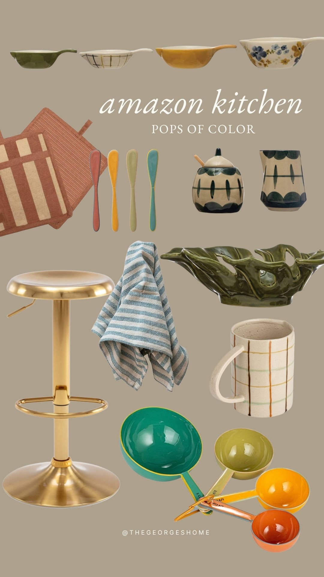 Colorful, fun kitchen finds with patterns and subtle muted colors 

#LTKSeasonal #LTKHome #LTKFindsUnder100