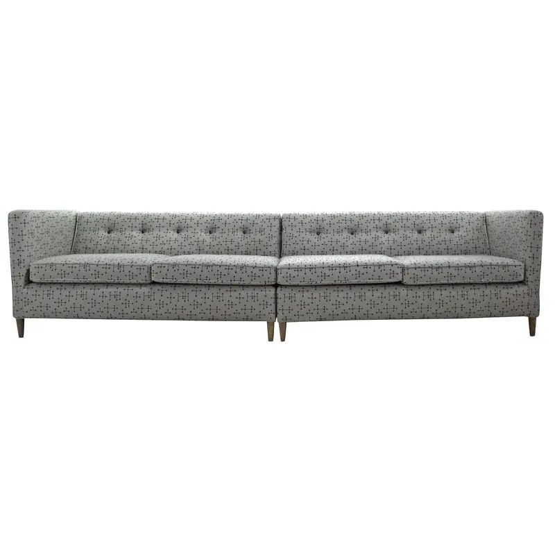 Mid-Century Sectional Sofa in Eames Fabric | Chairish