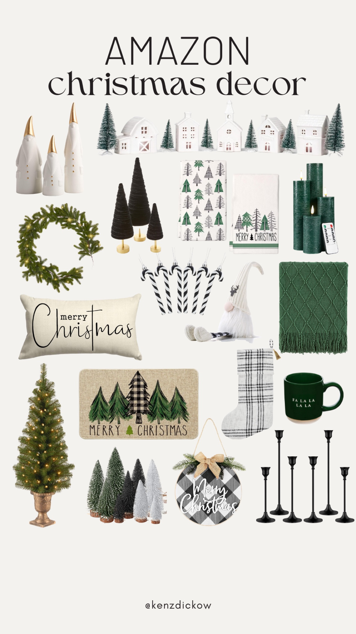 Christmas black, white & green decor 

#LTKSeasonal #LTKHoliday