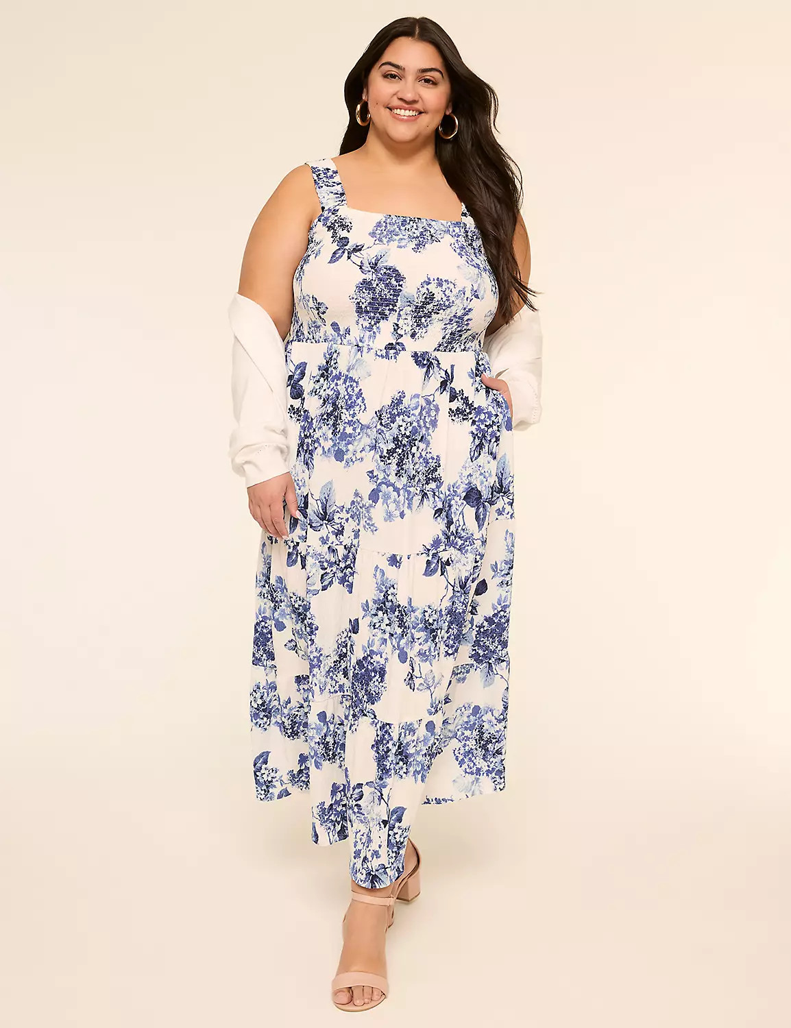 Ruffle-Strap Tiered Midi Dress | Lane Bryant (US)