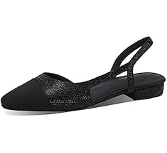 Adrizzlein Womens Slingback Flat Pumps Closed Round Toe Two Toned Casual Flat Office Shoes | Amazon (US)