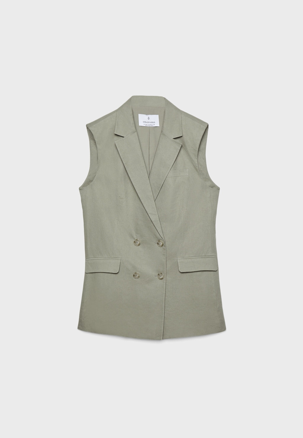Medium linen blend buttoned waistcoat | Stradivarius (UK)