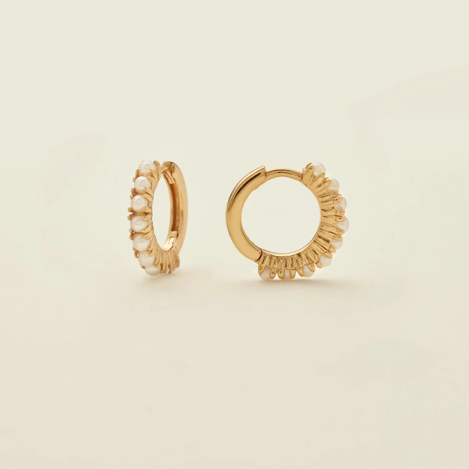 Pearl Huggie Hoop Earrings | Made by Mary (US)