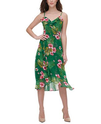 Tropical-Print Midi Dress | Macys (US)
